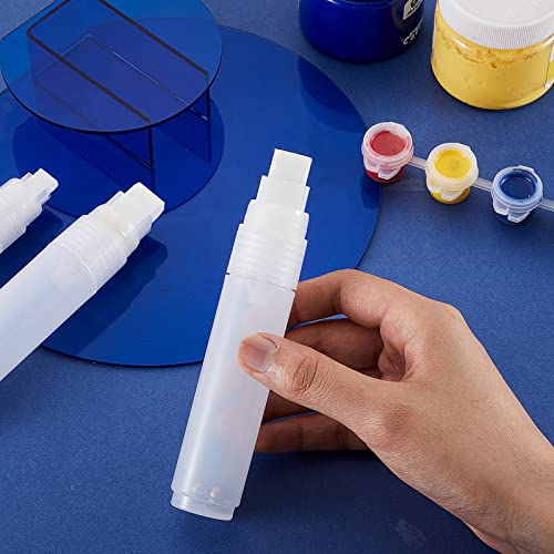 4 Pack White Paint Pens 15 Mm Empty Acrylic Permanent Marker Clear White Marker Pen Fine Point Empty Refillable Markers Empty Markers For Rock Painting Wood Ceramic Metallic Graffiti Paper Drawing #TOP3