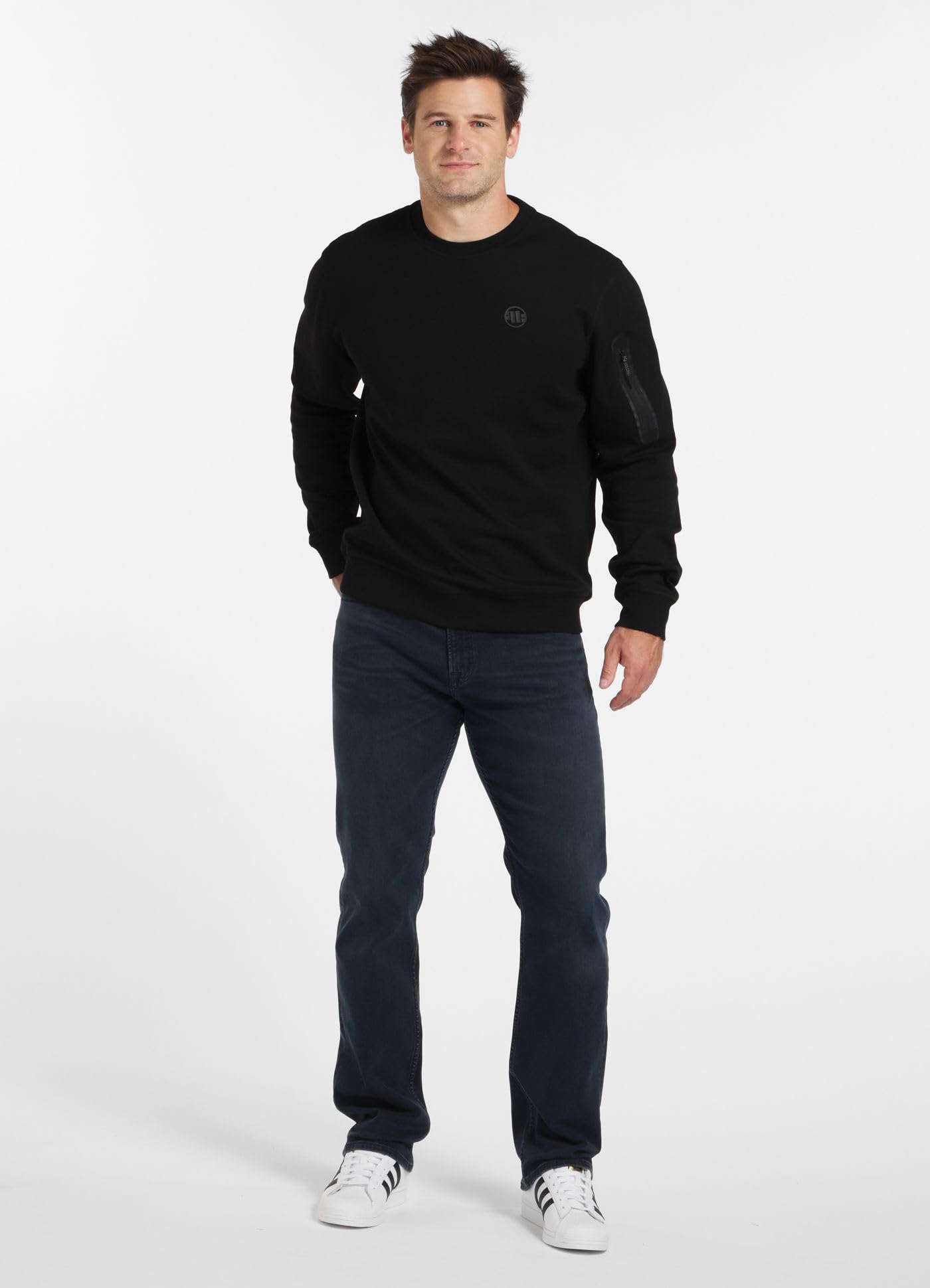 PITBULL Herren Sweatshirt Crewneck Seahill Sportlicher Pullover Pit Bull West Coast Performance Pro+ Linie, Elastische Bündchen, Atmungsaktiv