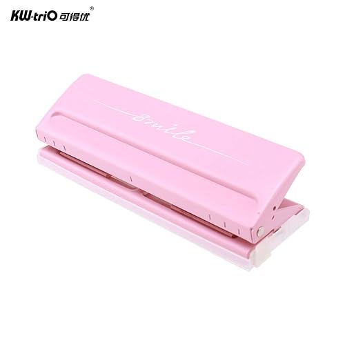 Miniatura 3 de KW-trio Perforadora de escritorio ajustable de 6 agujeros para A4 A5 A6 B7 planificador de lácteos organizador carpeta de seis anillos con capacidad