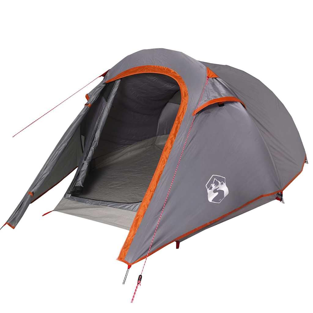 Genérico Tienda de campaña túnel 2 Personas Impermeable Gris y Naranja,Deportes,Actividades al Aire Libre,Camping y Senderismo,Tiendas de campaña-94606