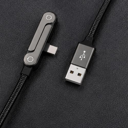 Image of GrunX USB A to USB C Fast Charging Cable with Foldable Metal Stand, 65W USB-A to Type C Cable, Nylon Braided Data Sync Cable for Smartphones, Tablets, Laptops & USB-C Devices