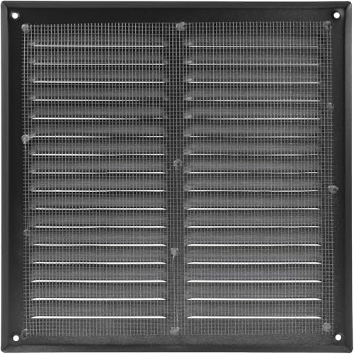 ECOPRO VENT 10'' x 10" Inch (Opening) Square Ventilation Grille - Black Metal Air Vent Cover with Mesh Screen Guard - Inside/Outside use Louver Grille - 11.6" x 11.6" Inch (Outer Size) Soffit Vent by ECOPRO VENT - Used condition - Image 3