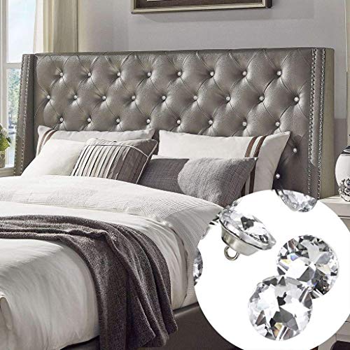 Ownmy 50 Pcs 16Mm Rhinestone Crystal Buttons Clear Tufting Buttons Upholstery Buttons With Metal Loop Buttons For Sewing Sofa Bed Headboard Diy Crafts Decoration (16Mm X 50 Pcs) #TOP6