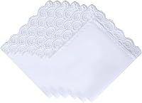 Vista 1 de Deeorla Pañuelo de encaje de algodón para mujer, pañuelos de boda blancos para mujer