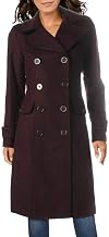 Kenneth Cole New York Womens Double-Breasted Contrast-Piping Peacoat