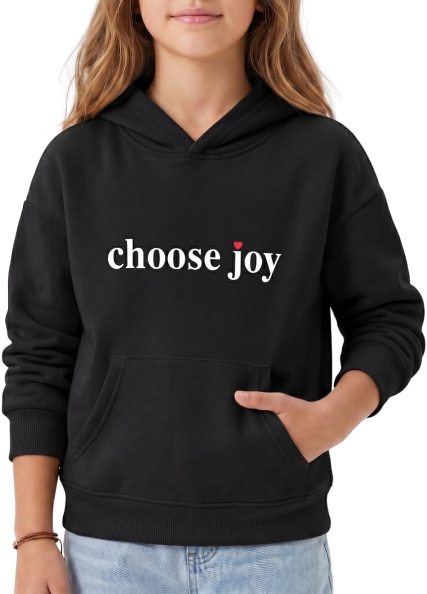 WELAKEN Cotton Hoodie Sweatshirt for Girls Kids & Teens Long Sleeve Pullover with Kangaroo Pocket