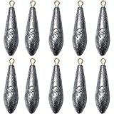 10 Pieces Fishing Bottom Sinkers Weight, Bullet Streamlined Fishing Sinker Weights, Freshwater Saltw
