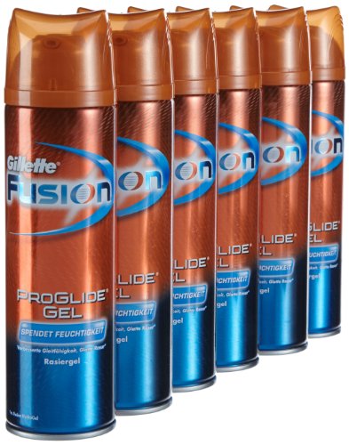 Foto von Gillette Fusion ProGlide Rasiergel Feuchtigkeit 200 ml, 6er Pack (6 x 200 ml)