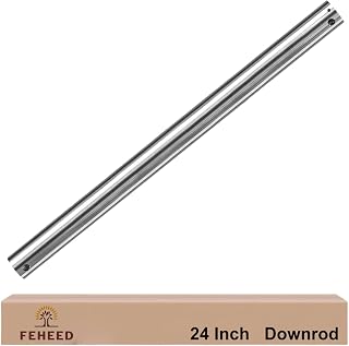 24 Inch Ceiling Fan Downrod, 2 FT Nickel Unthreaded Fan Downrod