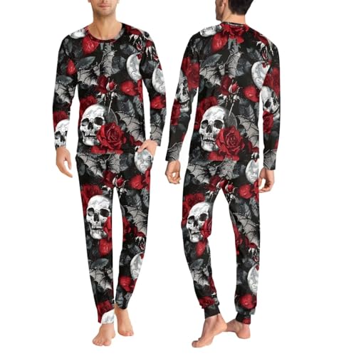 Cozeyat Halloween Matching Pajamas for Couples Long Sleeve Pjs Top & Pants Sleepwear Loungewear2