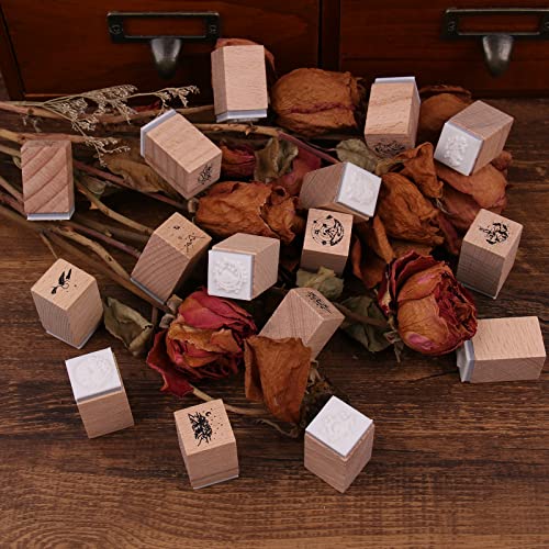 Vintage Wooden Rubber Stamps, Avecmoi 16Pcs Mountain Wood Stamp For Scrapbooks, Calendar, Marking, Deco, Journals #TOP4