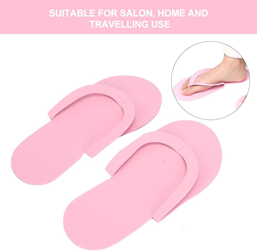 12 Pairs Disposable Pedicure Slippers, Disposable Foam Flip Flops, Portable Slippers for Hotel Travel Spa Shower (order with picture)