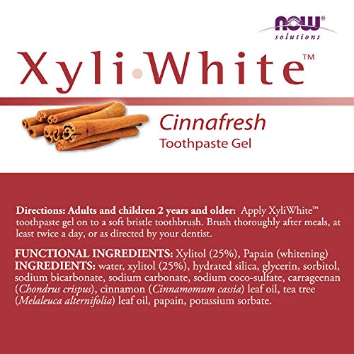 Now Solutions, Xyliwhite™ Toothpaste Gel, Cinnafresh, Cleanses And Whitens, Clean And Fresh Cinnamon Taste, 6.4-Ounce #TOP1