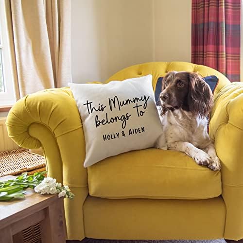 Personalised This Mummy belongs to Cushion for Mum | gift for mothers day birthday or christmas from son or daughter | presents for her women | best Mother Mam Mammy | hand drawn style font