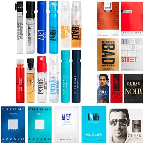 Infinite Scents Cologne Samples for Men: 12 Designer Fragrances + Pocket-Sized Pouch - Travel-Size Men's Cologne Sampler Set, Cologne Sample Pack Gift Set