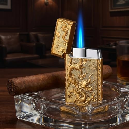 Encendedor a soplete Dragon Jet recargable bronce miniatura 7