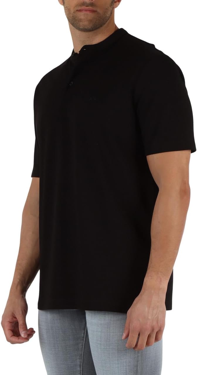 Armani Exchange Mens Stand Collar Pique Polo - Image 4