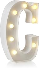 LED Alphabet Number Lamp for Home Decoration Birthday Party Event Night Light 8.7 inch (C)