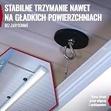 Poppstar 4 gumowe magnesy, neodym,o średnicy 43 mm, z gwintem wewnętrznym M4, siła udźwigu 8 kg, z kluczem płaskim i 4 śrubami