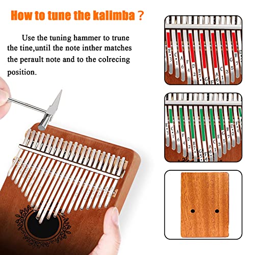 Kalimba 21 Key Thumb Piano, Easy To Learn Portable Instrument Gift, Suitable For Children And Adult Beginners, Equipped With Tuning Hammer, Instructions And Other Accessories. #TOP5