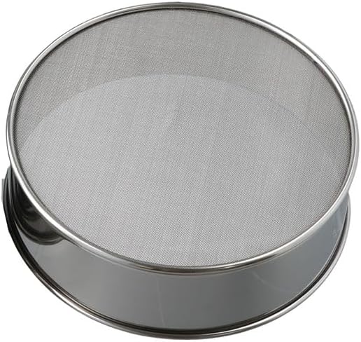 Flour Sifter, Stainless Steel Fine Mesh Strainers Flour Sieve, 60 Mesh Round Sifter Cocoa Powder Cake Powder for Baking Cake Bread