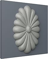 Vista 5 de Ekena Millwork ROS04MA Madrid Roseta ovalada, 4 38"W x 6 34"H x 34"P, imprimado