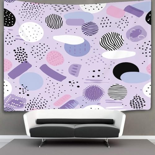 Tapiz de pared NMOTARVIN con rayas púrpuras en 3D para decorar tu dormitorio de 150x200 cm 3