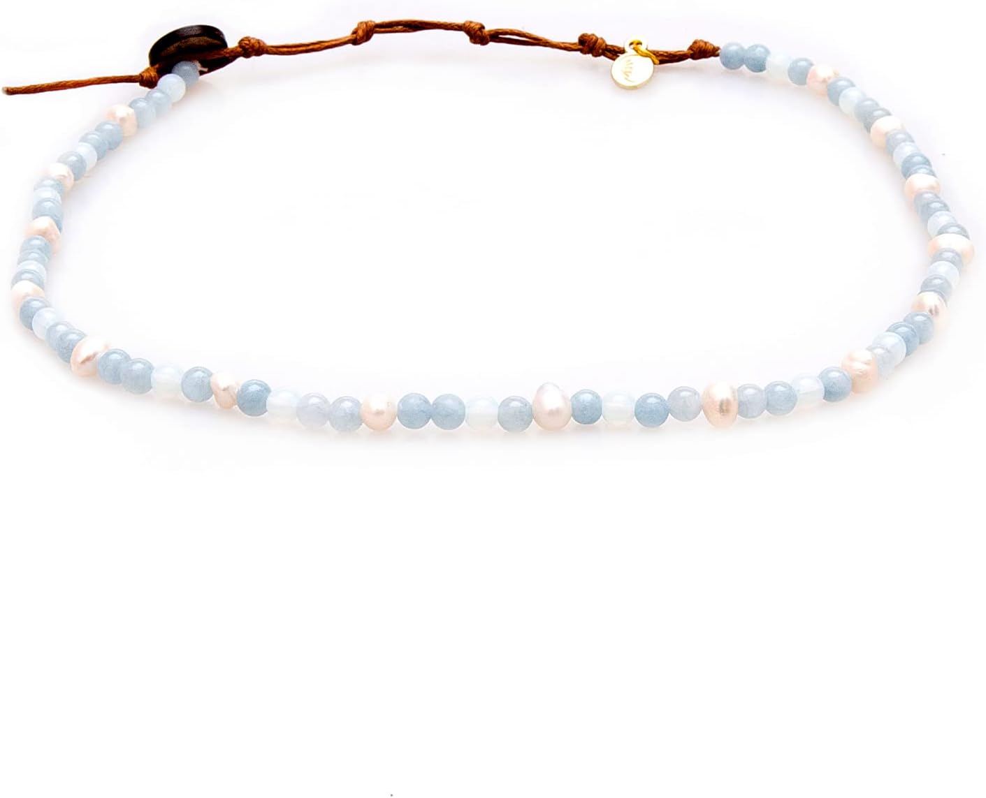 Lotus and LunaLotus and Luna 4MM Energy Chakra Healing Necklace with Real Stones Jade, Pearl, Rose Quartz, Amethyst, Moonstone
