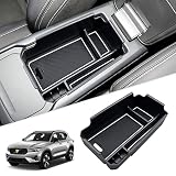 SKTU Organizer per console centrale Volvo XC40 2018-2025 per Volvo XC40 2023 2024 2025 Accessori Vassoio console 2024 2025 XC40 Inserto ABS Nero Materiali Vassoio XC40 Guanto Scatola portaoggetti