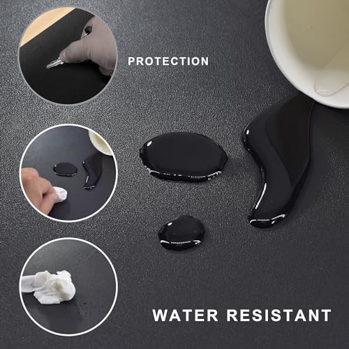 Image of Chihein L-Shaped Desk Pad, Dual Sided Corner Desk Mat (57.1 inch+ 57.1 inch) x 19.7 inch, Computer Office Mouse pad Writing Table Pad for Home Office - Black