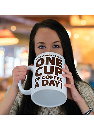 BigMouth Inc. One Cup of Coffee Gigantic Mug – Hilariously Huge 64 oz Ceramic Coffee Cup – Perfect for Gag Gift for Coffee Lovers
