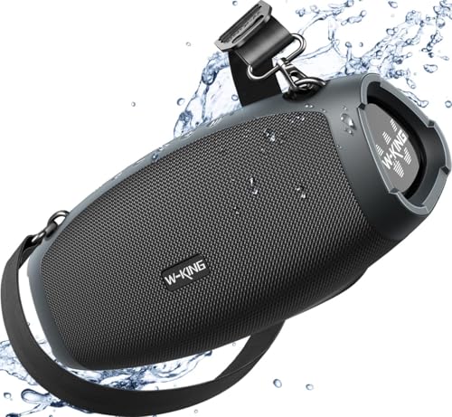 Image of W-KING Portable Bluetooth Speaker Wireless,120W Max IPX6 Waterproof Outdoor Loudest Speaker Party Boombox,Triple Passive Radiators-70W Omnidirectional Deep Bass /2 Subwoofer /42H /PowerBank /TF /AUX /Opener