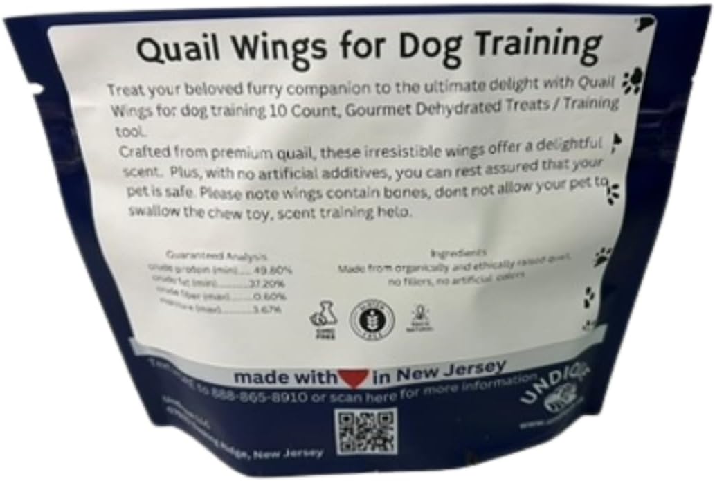 Undique Quail Wings for Dog Training, Small (10 Count)