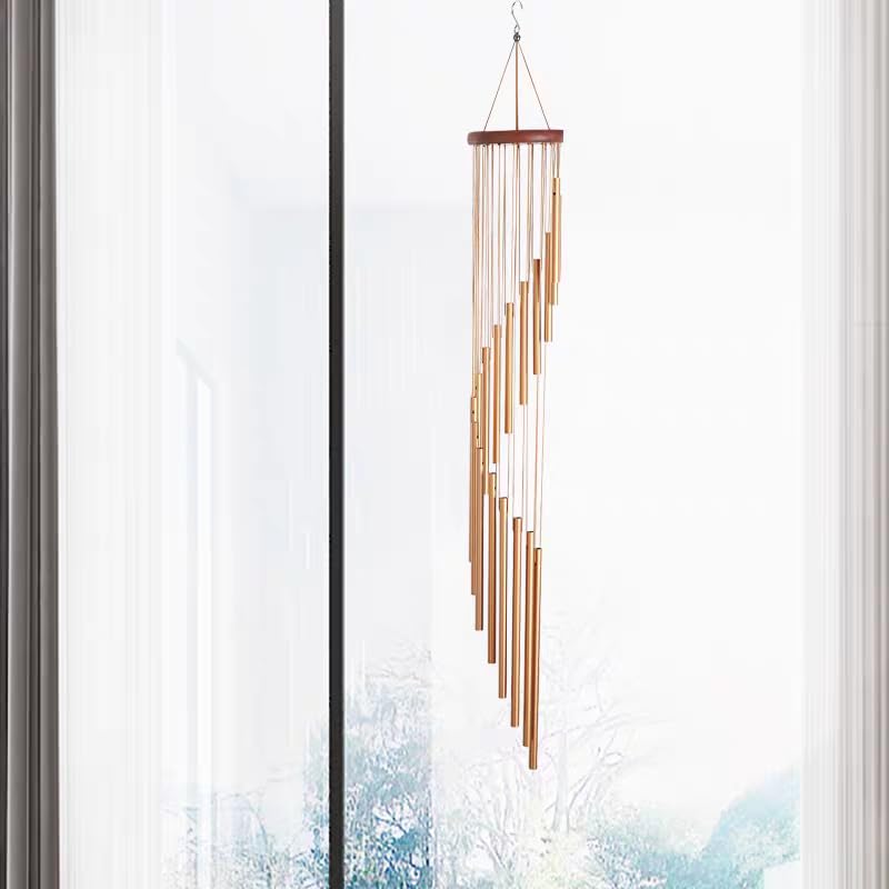 Wind Chimem, Bamboo Meditation Chimes for Outdoors Zen, Wind Bell for Home Decoration, Yoga Deep Sound Healing Instruments Chime (Bamboo)