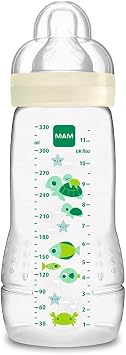MAM Baby 1 Mamadeira Easy Active 330ml Com Formato Ergonômico e Fácil de Segurar para Crianças 4+ Meses