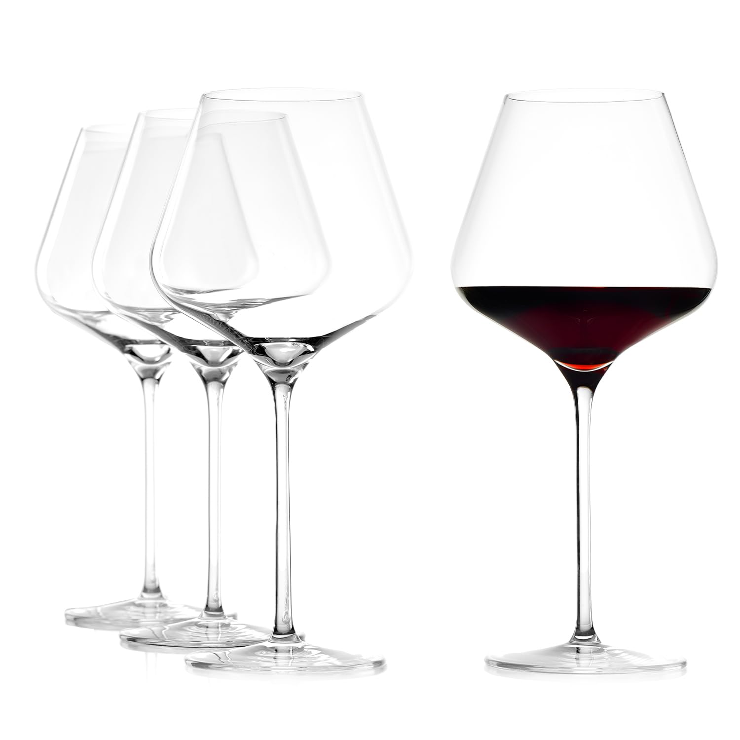 Stölzle Lausitz Burgundy Red Wine Glasses 4 Set (QUATROPHIL). Dishwasher Safe Crystal Red Wine Glasses Set of 4 (25oz). Durable Crystal Wine Glasses Set of 4 - Genuine Stölzle Wine Glass Set