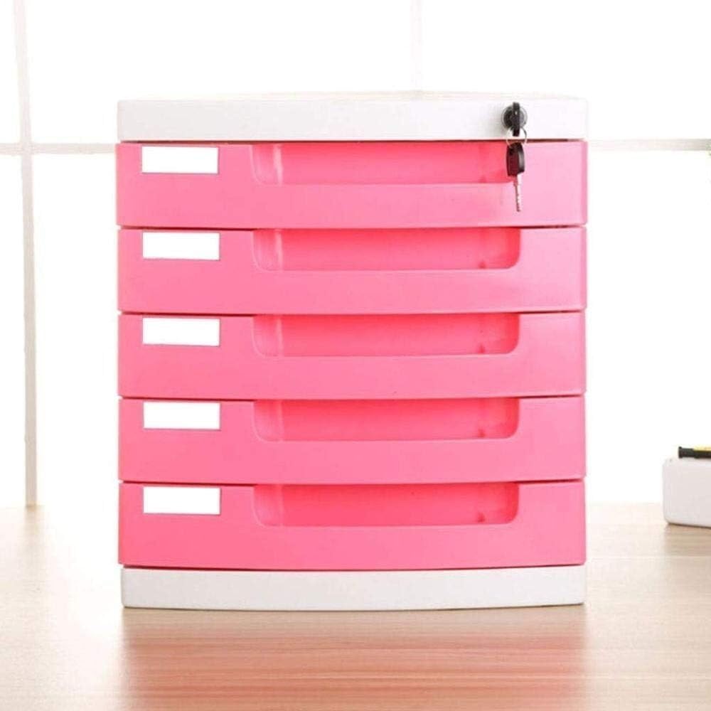 Schedario a 5 cassetti con serratura, | Schedario con chiusura for ufficio, casa, organizer for cartelle sospese A4, 11,6 x 15,5 x 12,7 pollici(Yellow)