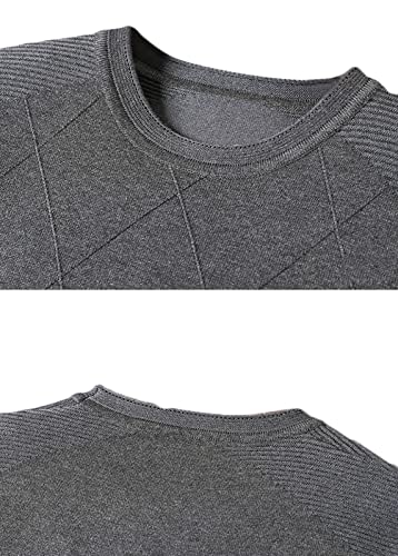 Joe Wenko Men's Diamond Pattern Short Sleeve Crew Neck Knit Pullover Sweater T-SHRRTS2