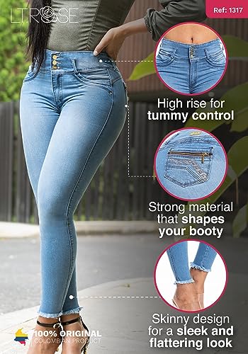 LT.ROSE High Waisted Colombian Jeans | Pantalones Colombianos Levanta Cola | Butt Lifting Jeans for Women3