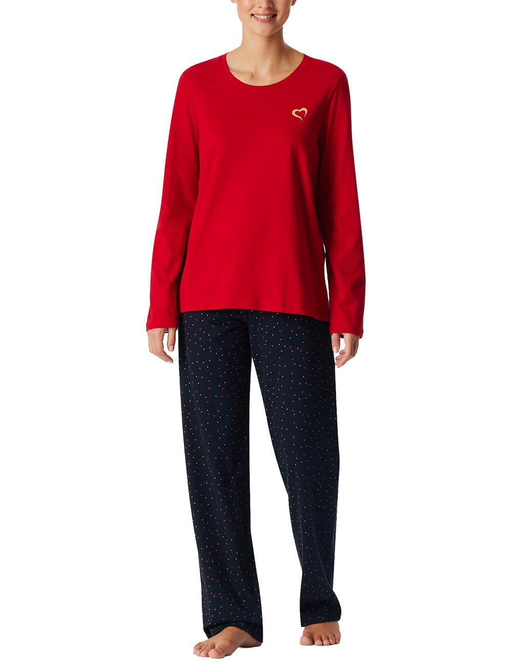 Schiesser Damen Schlafanzug Set lang weiche Baumwolle - Nightwear