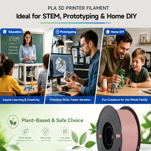 Image of Kingroon PLA 3D Printer Filament, Dimensional Accuracy + /- 0.02 mm, 1 kg Spool(2.2lbs), 1.75 mm,Pink