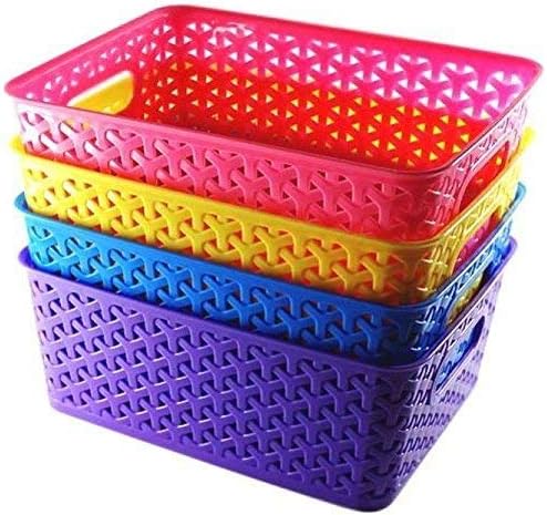 FAIR FOOD Naoe Plastic Storage Basket (Assorted) - Pack of 4
