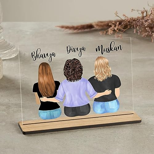 Image of Customized Acrylic Plaque for Bestie | Gift for Besties | Name Gift for Best Friend (Design 1)