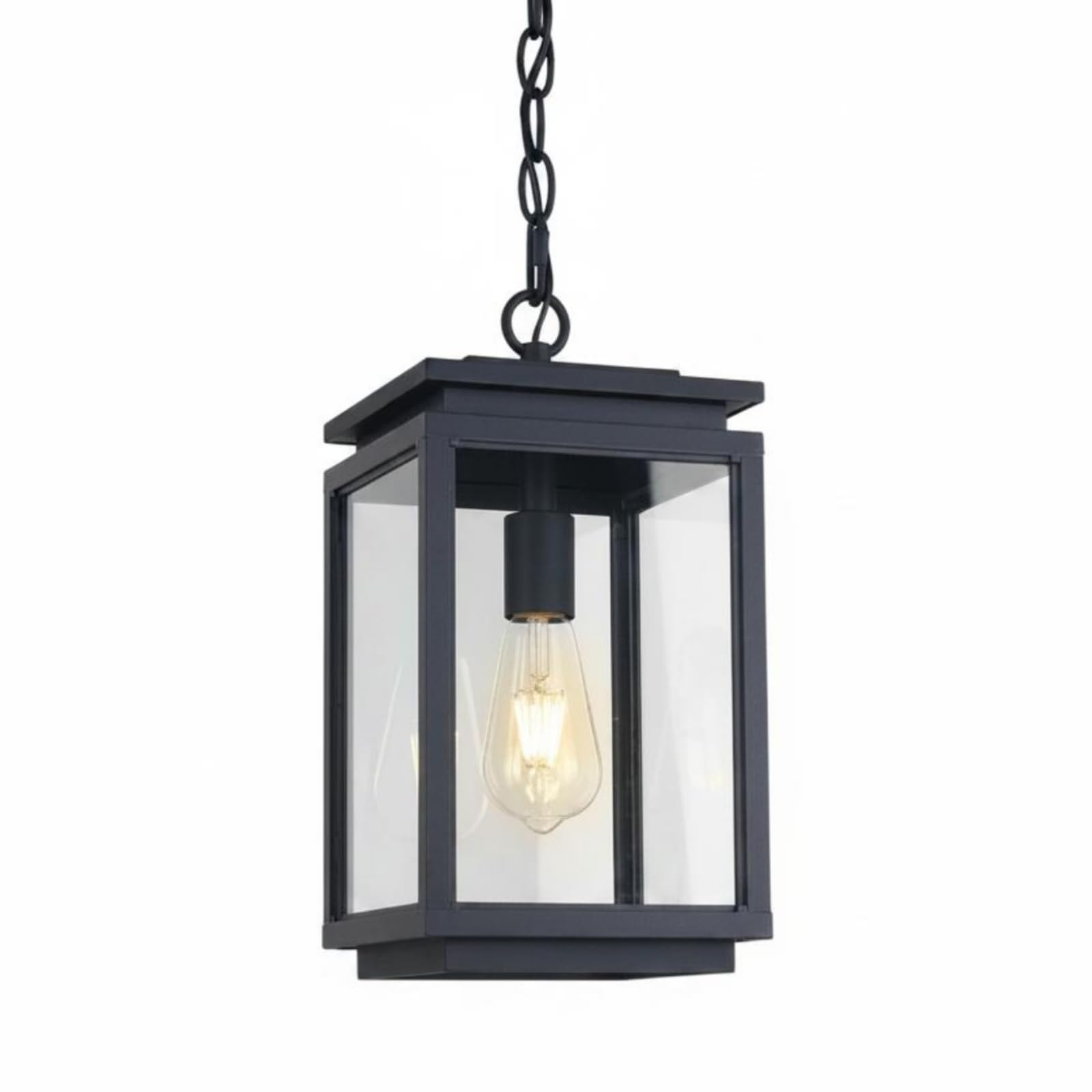 MERISHOPP Minimalist Outdoor Hanging Lantern Clear Glass Outdoor