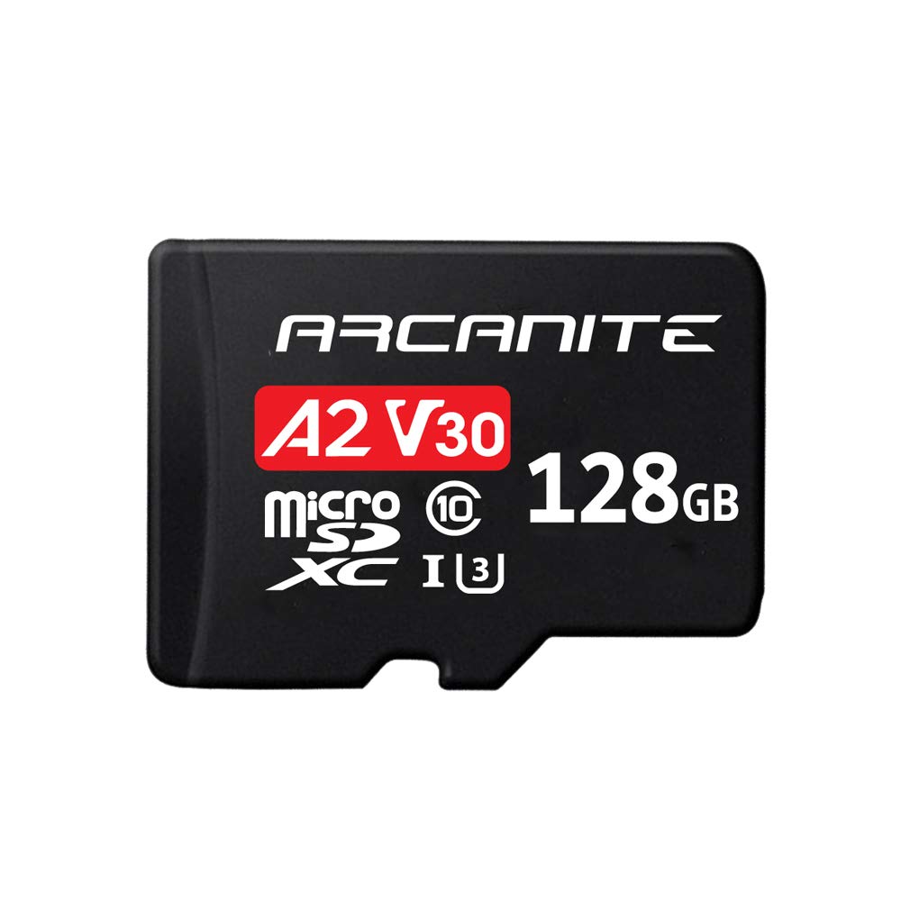Nintendo Switch Pro Controller + ARCANITE 128 GB microSDXC-Speicherkarte mit Adapter, A2, UHS-I U3, V30, 4K, C10, microSD, Lesegeschwindigkeiten von bis zu 95 MB/s.
