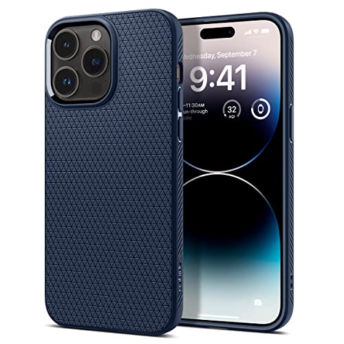 Image of Spigen Liquid Air Designed for iPhone 14 Pro Case (2022) [Military-Grade Protection] - Navy Blue
