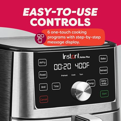 Instant Pot Vortex Plus 6QT XL Air Fryer, 6-in-1, Broils, Dehydrates, Crisps, Roasts, Reheats, Bakes for Quick Easy Meals, 100+ In-App Recipes, Dishwasher-Safe, from the Makers of Instant Pot, Black image 6