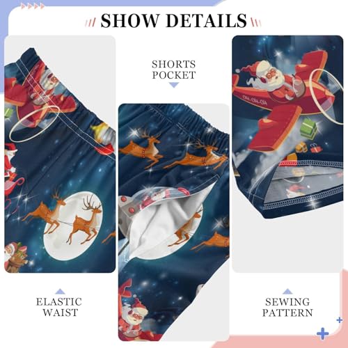 ZZXXB Santa Claus with Airplane Boys Long Pants Soft Trousers Elastic Waist Kids Lounge Bottoms with Pockets S-XL4