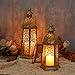 2 Pack Moroccan Lantern Lamp Decorative Candle Holders for Ramadan Decorations, Hanging, Outdoor Patio or Porch, Indoor Home Decor（Gold）