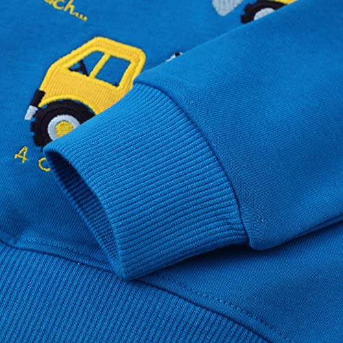 Image of Akyzic Boys Sweatshirts Cotton Long Sleeve Crewneck Pullover Toddler Kids Winter Warm Shirt Sweater Tops 3t-8t